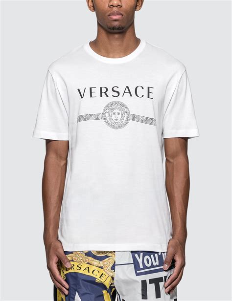 versace t-shirt men's white|Versace collection men shirt.